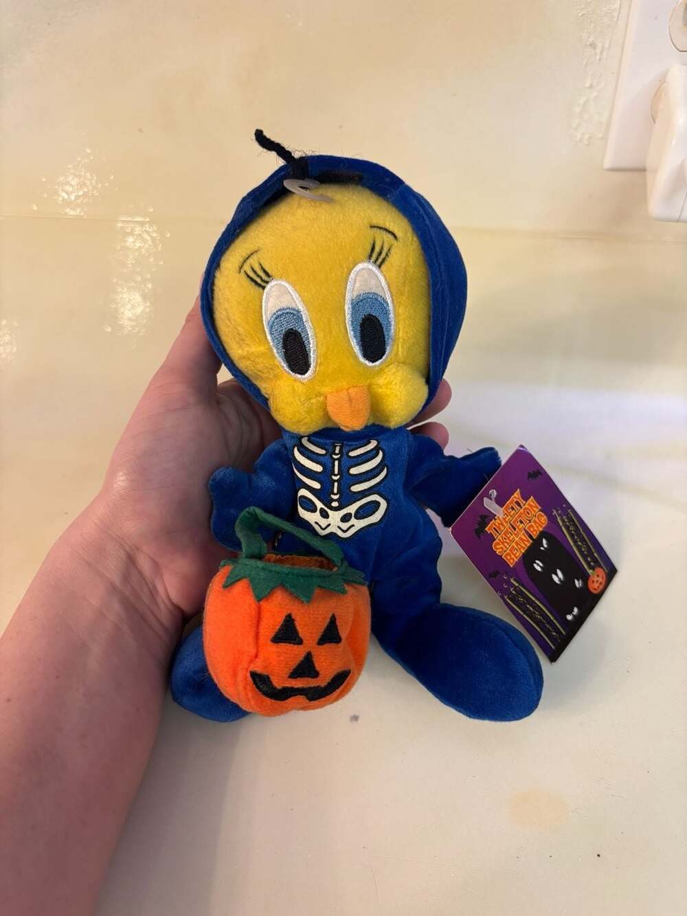 Warner Bros Studio Store Tweety Bird Halloween Skeleton Bean Bag Plush